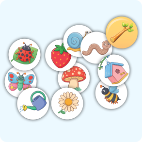 20 garden tokens (10 matching pairs)