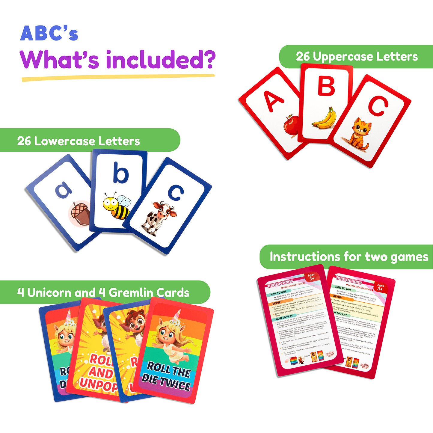 ABC: Learn Uppercase & Lowercase Letters Card Pack.