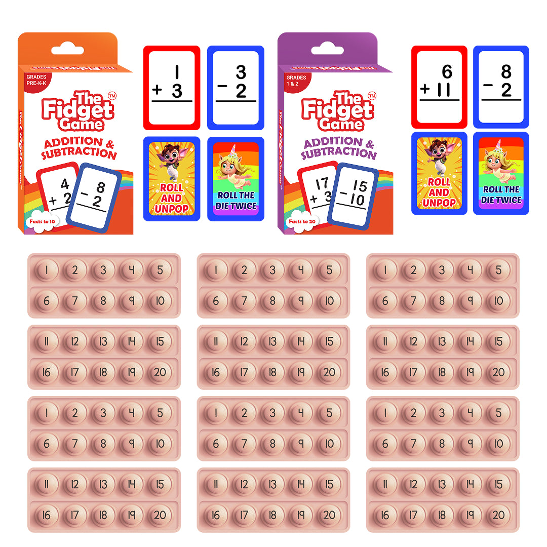 Addition and Subtraction Card Packs + Ten Frame Fidgets.