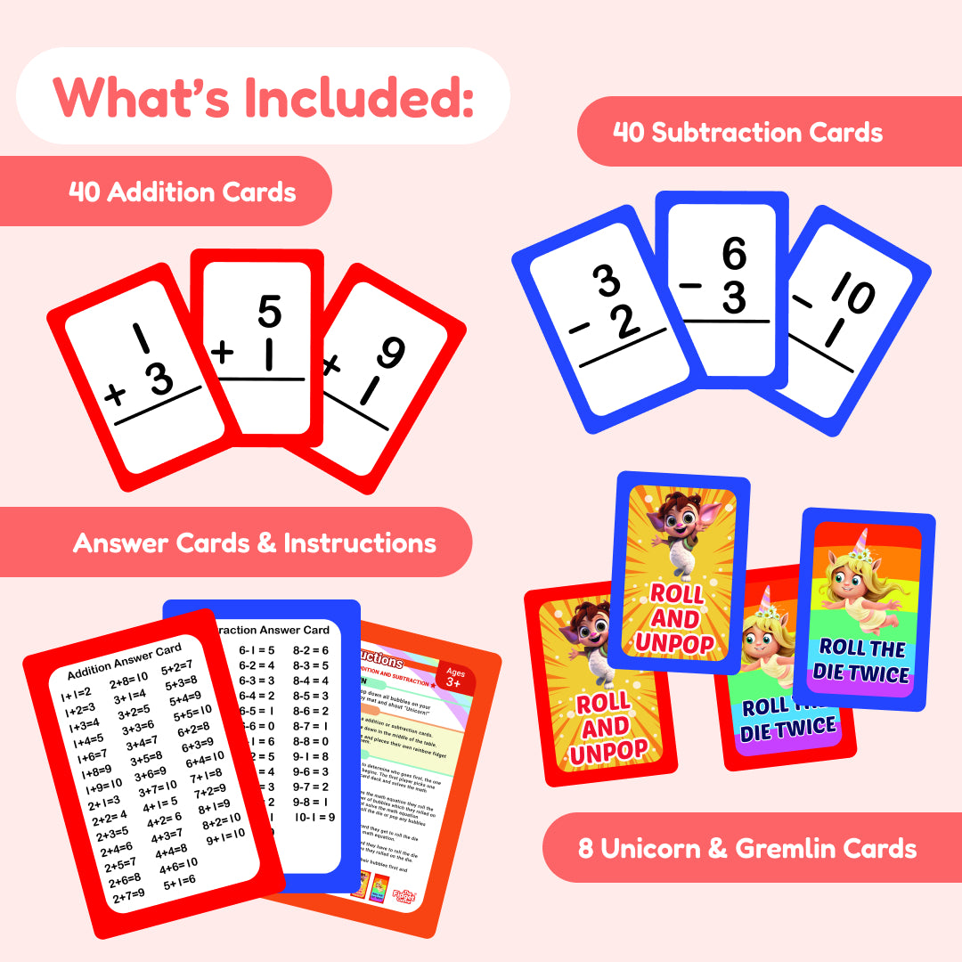 Addition and Subtraction Card Packs + Ten Frame Fidgets.