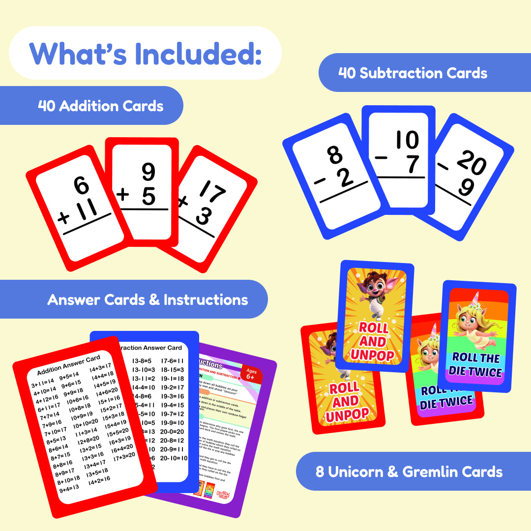 Addition and Subtraction Card Packs + Ten Frame Fidgets.