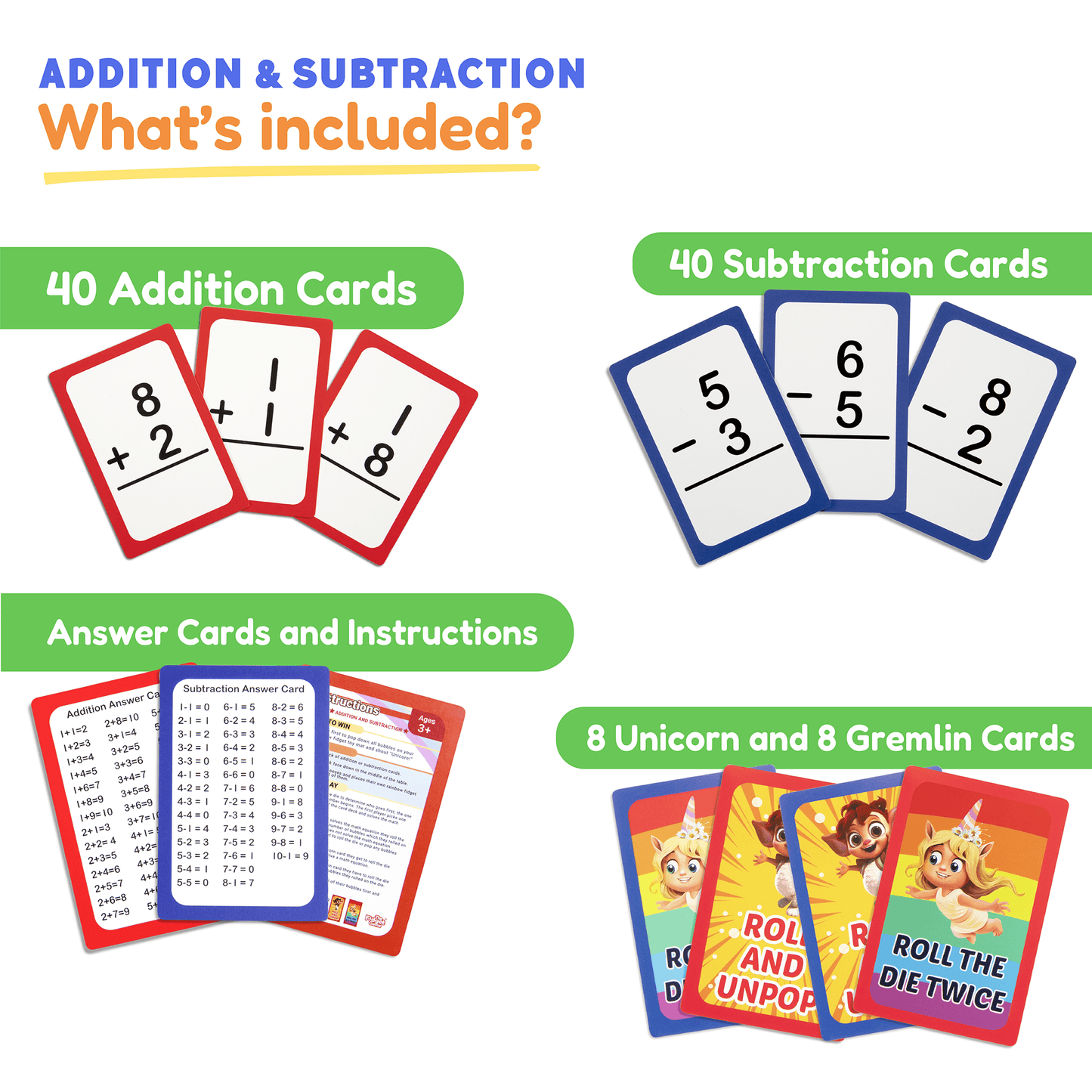Pre-K & Kindergarten Addition & Subtraction Card Pack.