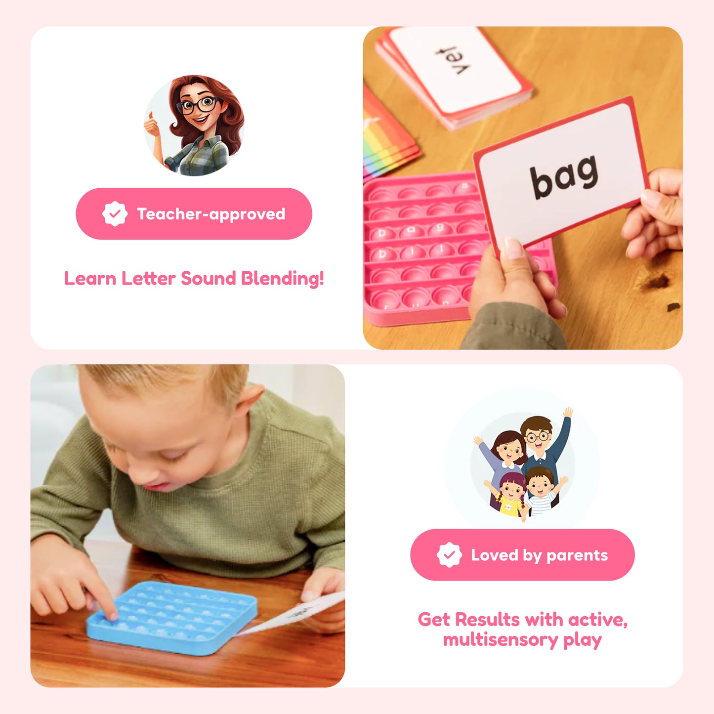 6 Extra CVC Fidget Mats (Word Pop).
