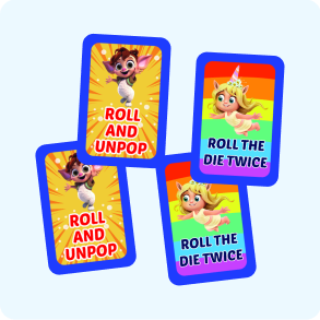 2 unicorn and 2 gremlin cards