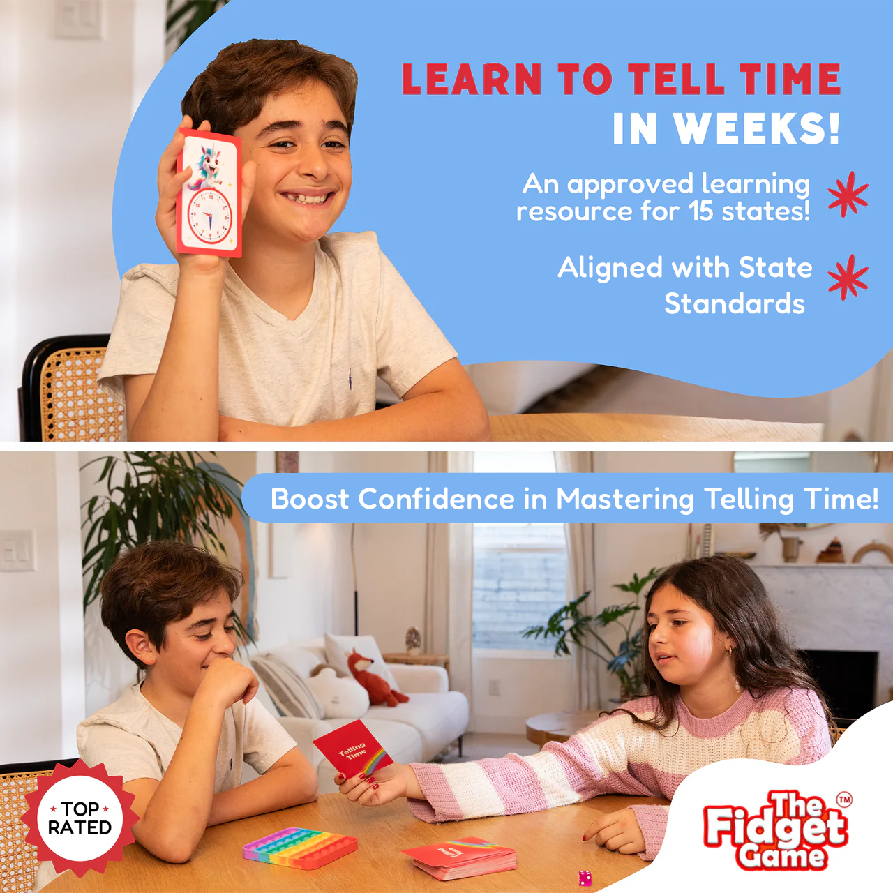 Time Fidget Telling Time Flashcards | The Fidget Games