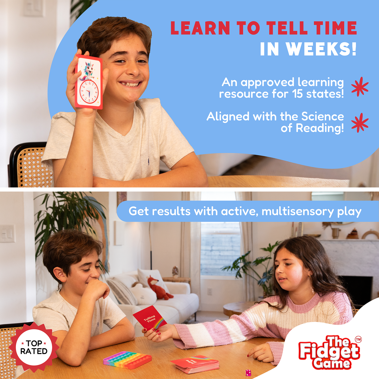 Telling time flashcards the fidget games